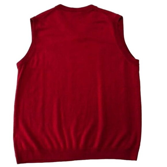 Turnbury Sweater Vest Mens 3XT Tall Merino Wool Deep Red Used - Picture 11 of 16